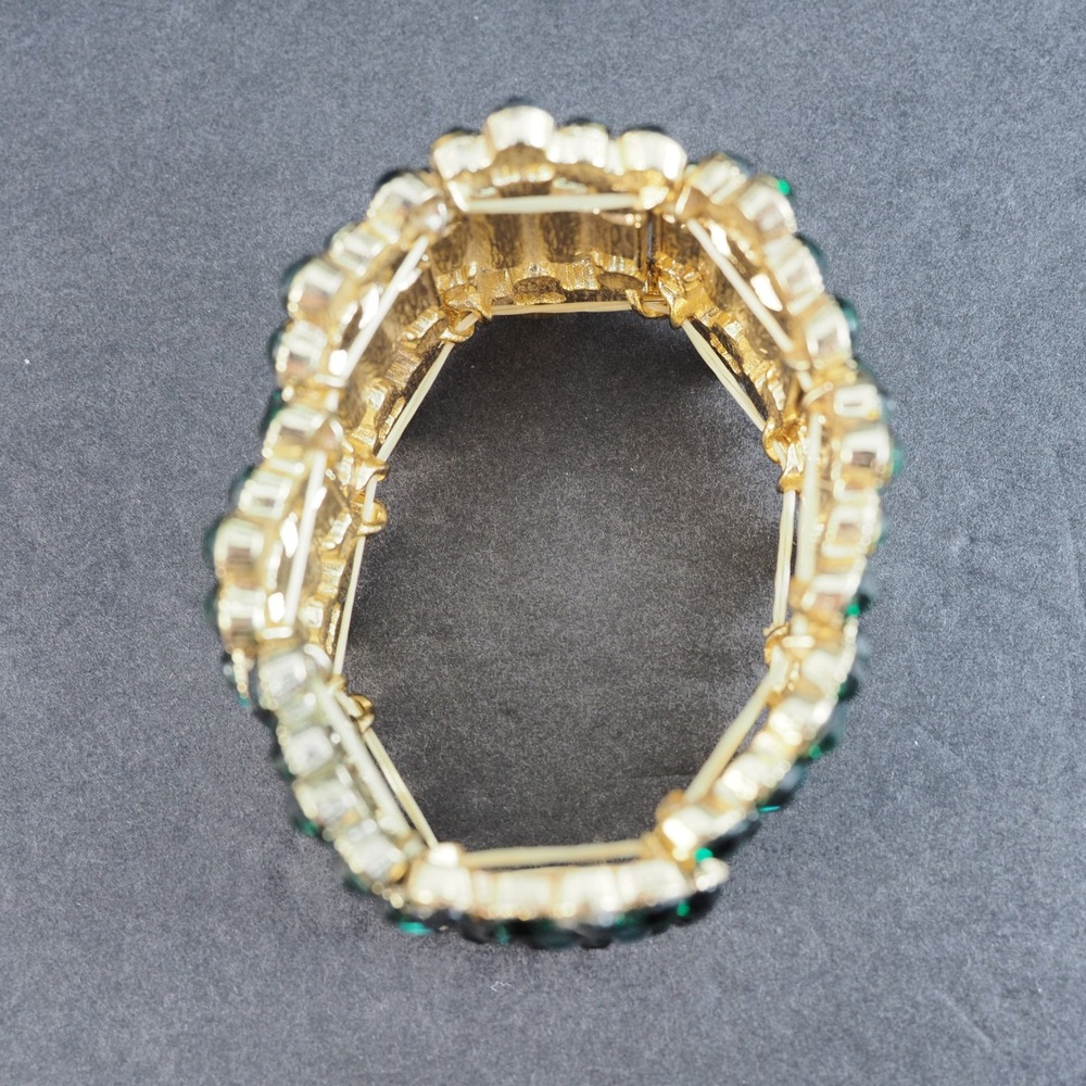 Jewelry Lot Bracelet Bangle Cuff Gold Tone Rhinestone Green Orange Animal Print - Picture 4 of 8